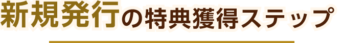 新規発行の特典獲得ステップ